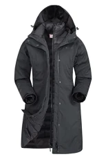 Alaskan Womens 3 In 1 Long Jacket - Waterproof, Breathable & Adjustable Raincoat with Detachable Inn