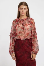 Alba Hibiscus Blouse - red Jersey 2