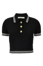 ALESSANDRA RICH Braided Polo Shirt