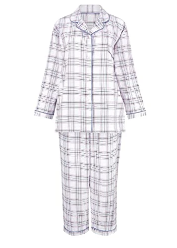 Alice Womens Check Print 100% Brushed Cotton Pyjamas Pink 20-22
