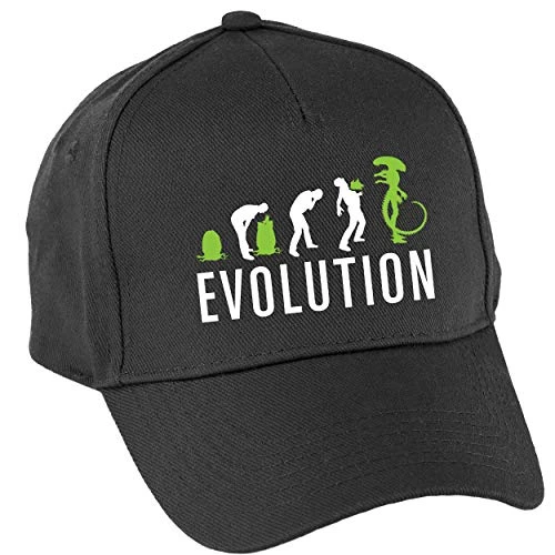 ALIEN EVOLUTION Baseball cap hat Premium printed 5 panel onesize adults Black