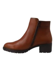 - Aliss F1367 Cuero - Leather Bootie, with Low Heel, Zipper, Rubber Sole, For: Women, Leather, 6 UK