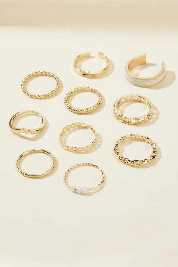 All Mine Gold-Tone Ring Set - Goldenrod