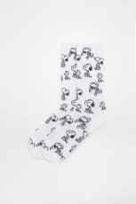 All-Over Snoopy Print Sports Socks - White