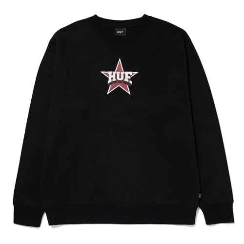 All Star Crewneck Sweatshirt - Comfortable Cotton Sweatshirt, Black, XL