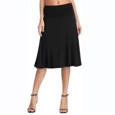 Alt Skirts High Waist Knee Length A Line Stretchy Flared Casual Skirt Midi Skirts for Women plus Size (Black, S) Alt Skirts High Waist Knee Length A Line Stretchy Flared Casual Skirt Midi Skirts for Women plus Size (Black, S)