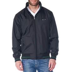 Alvin Mens Lightweight Bomber Jacket Casual Windbreaker Varsity Jacket Black Green Small