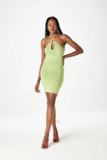 Amalfi Key Hole Halter Dress Green / 14