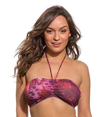 Amalfi Purple Tan Through Bandeau Bikini Top