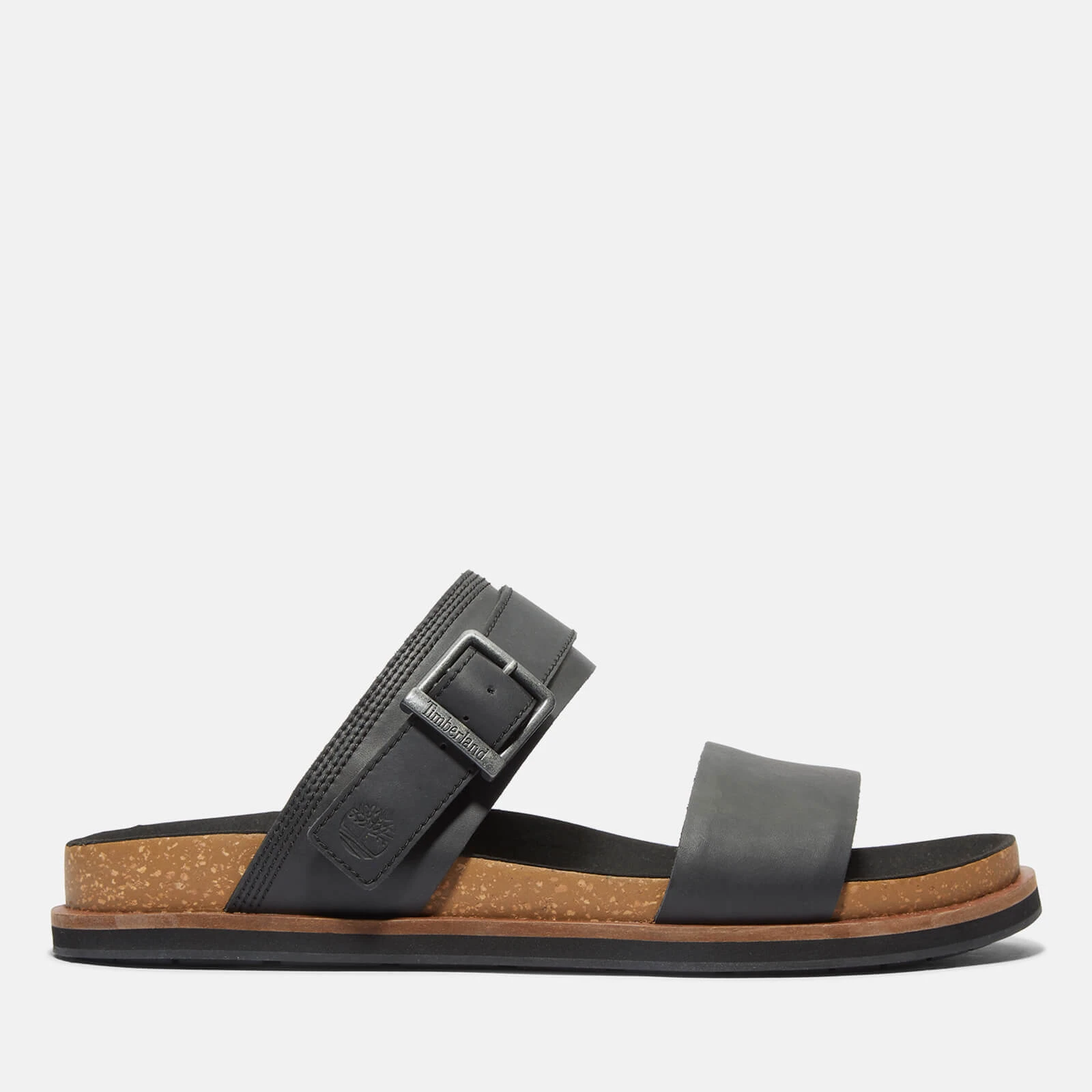 Amalfi Vibes Double Strap Leather Sandals - Black