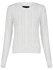 Amara Reya Womens Fuchsia Crew Neck Knitted Jumper Top Ivory Si... Amara Reya Womens Fuchsia Crew Neck Knitted Jumper Top Ivory Si...