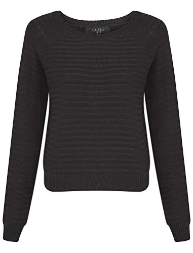 Amara Reya  Women's Jonquil Textured Long Sleeved Jumper Charcoa... Charcoal