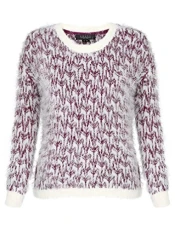 Amara Reya Womens Sage Jacquard Knit Pattern Cardigan Damson Si... Amara Reya Womens Sage Jacquard Knit Pattern Cardigan Damson Si...