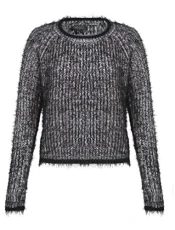Amara Reya Womens Snowdrop Fluffy Chunky Knit Jumper Top Anthra... Amara Reya Womens Snowdrop Fluffy Chunky Knit Jumper Top Anthra...
