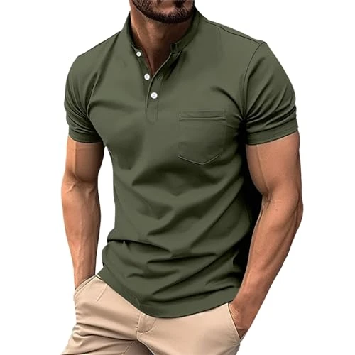 Amazon Deals Mens Army Green Vest Summer Short Sleeve Shirt Personalised T Shirts for Men Grandad Sh