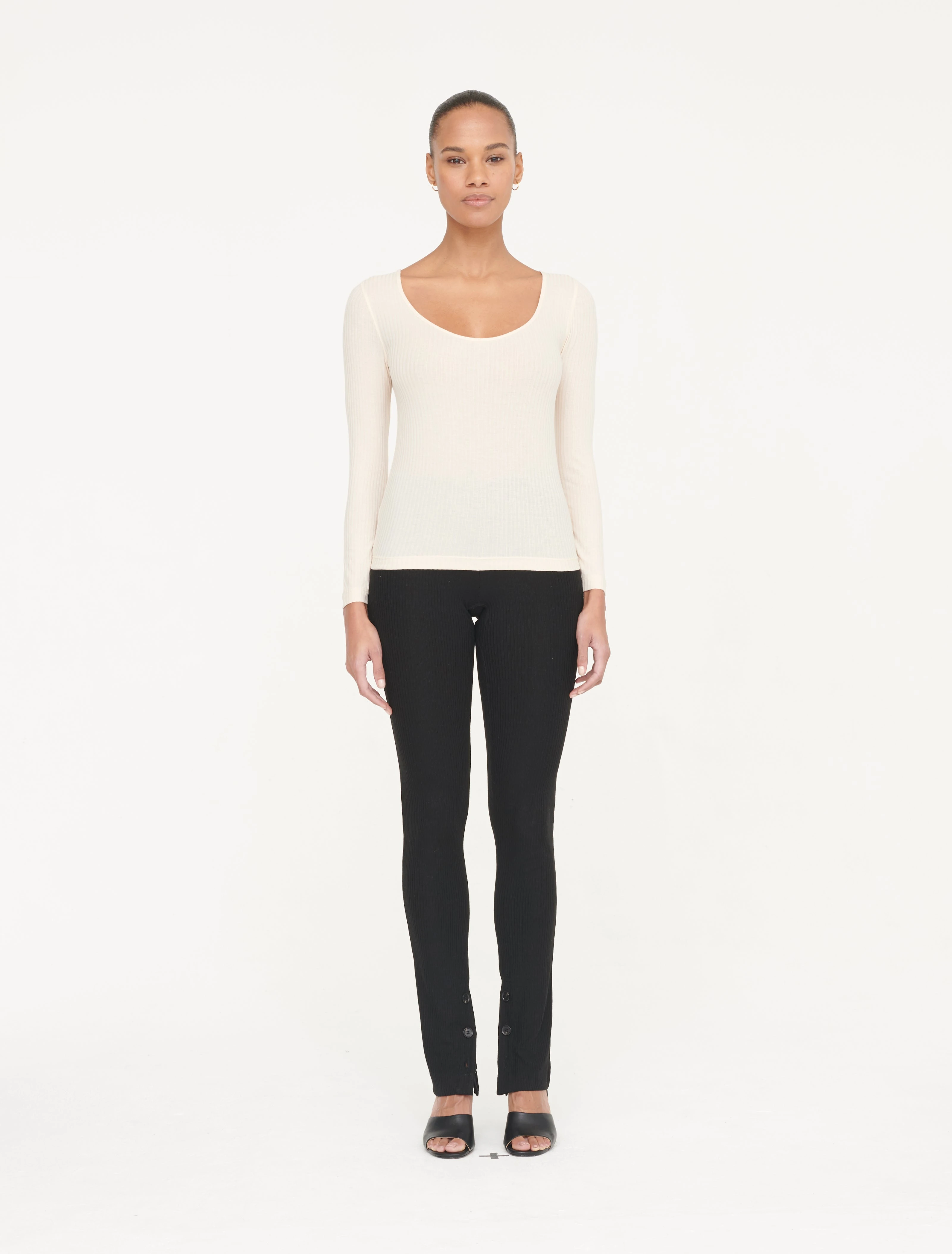 Amelia SeaCell Rib Scoop Neck in Frost