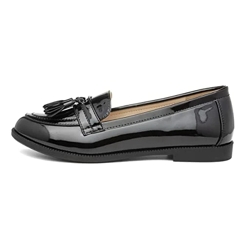 Anais Womens Black Patent Loafer - Size 6 UK - Black