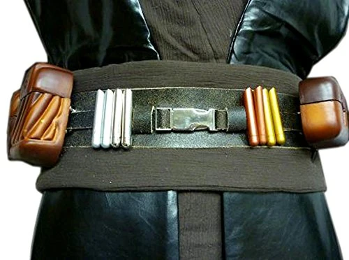 Anakin Deluxe Full Leather Belt Pouches Capsules Jedi Costume Prop Star Wars (M)