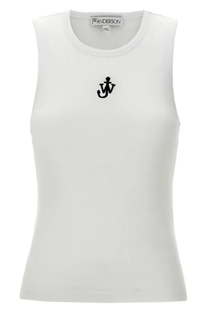 Anchor embroidery top - White/Black