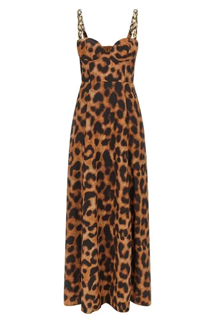 Animal print dress - Brown