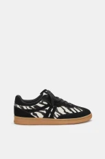 Animal Print Leather Trainers - Zebra