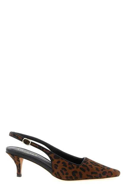 Animal print slingbacks - Brown