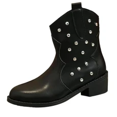 Ankle Boot Heel Women Warm Short Leather Boot Womens Heel Winter Boots Heeled Lightweight Shoes Women's Combat Satire Ladies Chelsea Cowboy Walking Booties