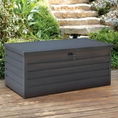 Anthracite Garden Lockable Metal Storage Box 600 Black
