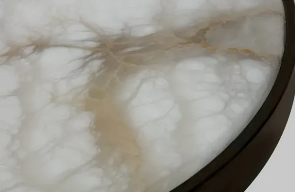 Anvers Flush - Medium - DALI-A Wall Light satin brass with honed alabaster