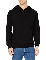 Apparel Men's Hooded Sweatshirt Unisex Plain Long Sleeve Hoodie, Black (Black Opal), X-Large