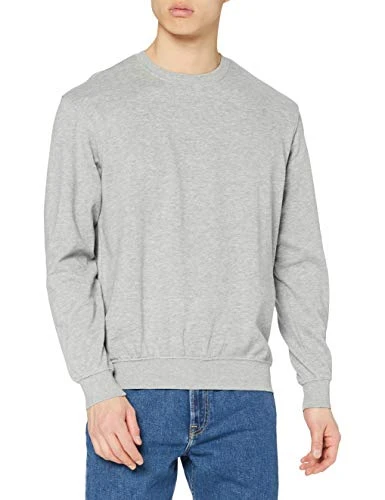 Apparel Men's ST4000 Crew Neck Long Sleeve Sweatshirt, Grey Heather, Small