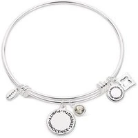 April Birthstone Bangle - Silver