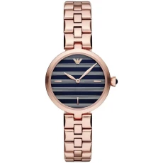 AR11220 Rose Gold Steel 316 Analog Quartz Womens Watch - Black