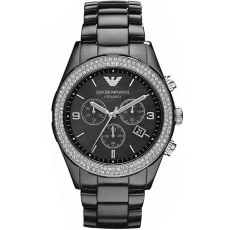 AR1455 Ceramica Ladies Crystal Watch - Black