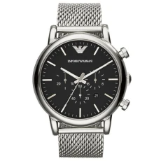 AR1808 46mm Classic Chronograph Black Dial Mens Watch ilver