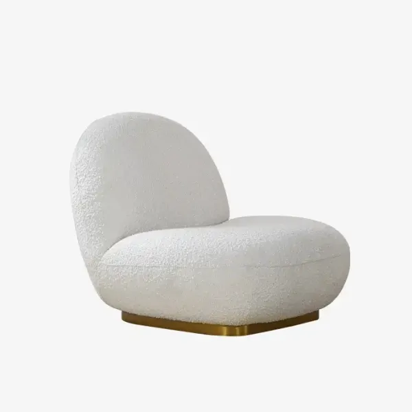 Araco Hanover Lounge Chair White Boucle