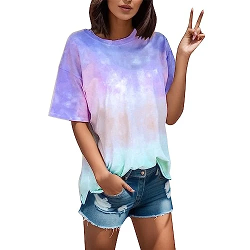 Arm Warmers Mesh Short Women's Tops (S-5XL) Casual Tee with Crew and Neckline Women's Blouse for Women in Summer Glitter Top Silver, blue, M