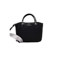ARMANI EXCHANGE Classic Shoulder Bag, Faux Leather, Black – Size: Approx. 22 x 18 x 9 cm, Black, One Size ARMANI EXCHANGE Classic Shoulder Bag, Faux Leather, Black – Size: Approx. 22 x 18 x 9 cm, Black, One Size