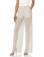 Armani Exchange Women's Viscose Trousers with Transparent Leg Pants, Aura/Lady/Opt White, 8 Armani Exchange Women's Viscose Trousers with Transparent Leg Pants, Aura/Lady/Opt White, 8