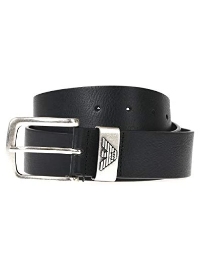 Armani Men's Tumbled Leather Belt 36 Inch Black