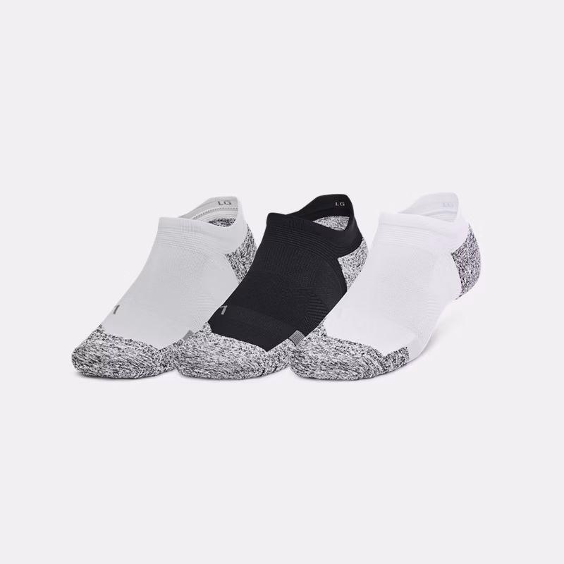 ArmourDry Pro Unisex 3-Pack No Show Socks Black / White / Castlerock L