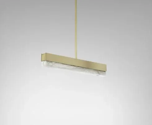 Artes 900 Pendant Light satin brass with satin brass details and honed alabaster