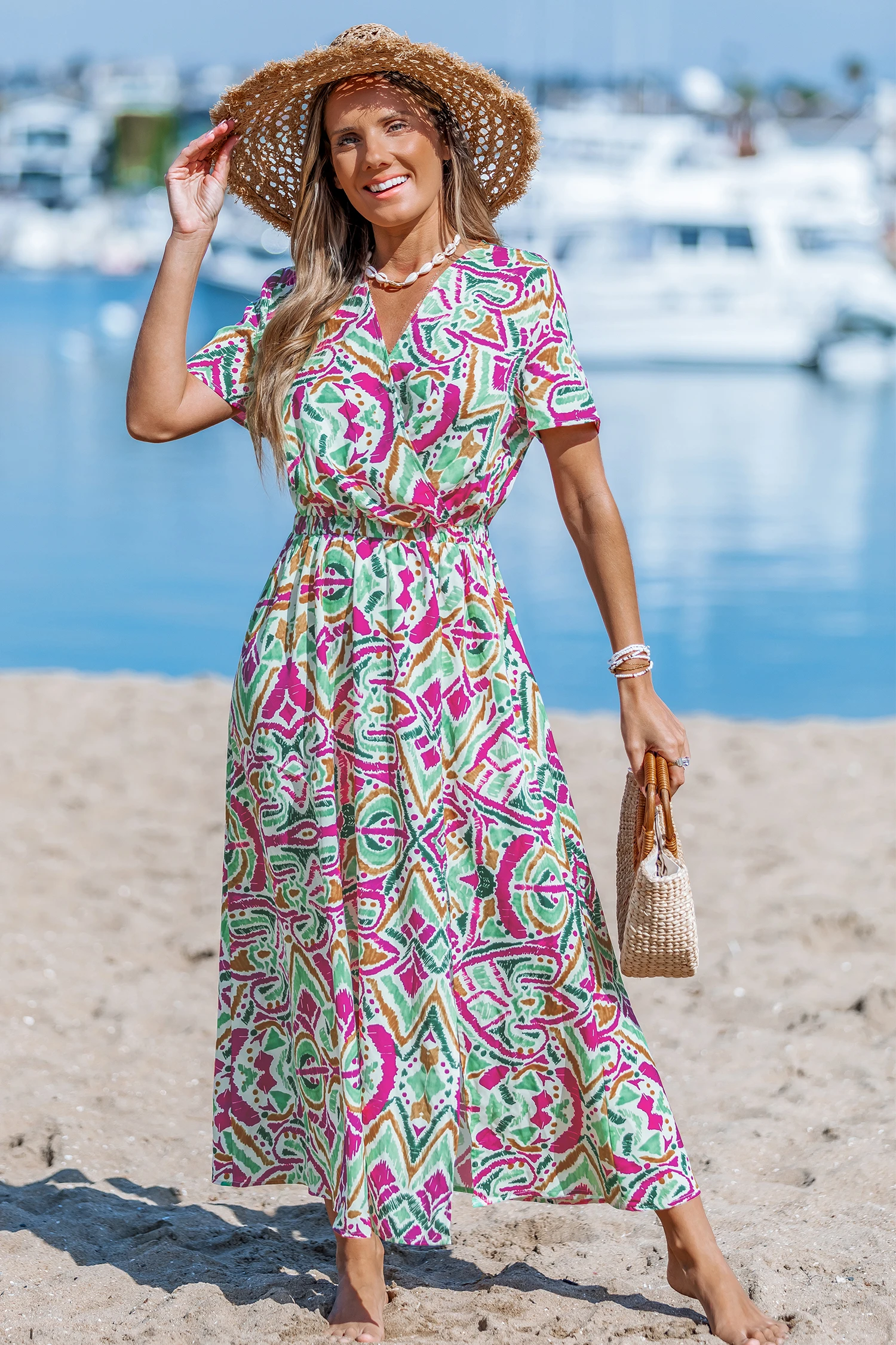 Artistic Expression Abstract Maxi Dress - Red
