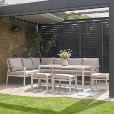 Aruba Outdoor Corner Seating Set - Grey