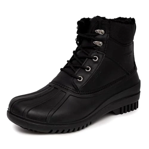 Aspen Winter Boots for Men Waterproof Snow - Insulated Duck Mens Snow Boots or Rain Boots, Black Brown or Tan, Size 7 to 15 Medium and Extra Wide widths, Black Smooth, 12 X-Wide