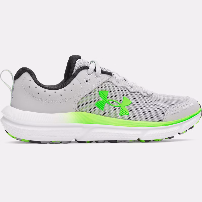 Assert Boys Grade School Running Shoes Mod Gray / Black / Hyper Green