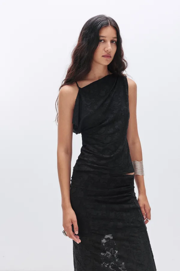 Asymmetric Camisole Top - Black