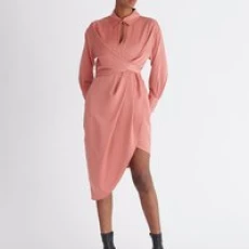 Asymmetric hem shirt dress