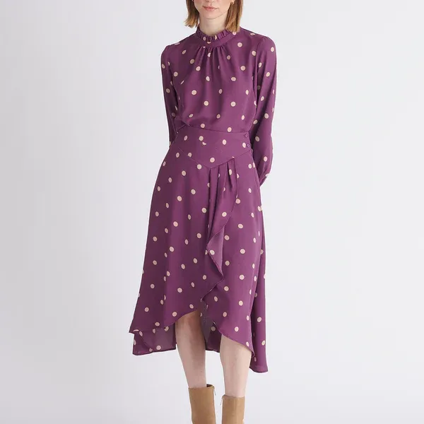 Asymmetric polka dot skirt