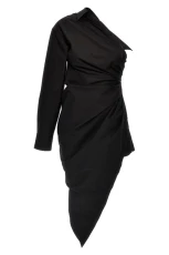 Asymmetrical shirt dress Black Size